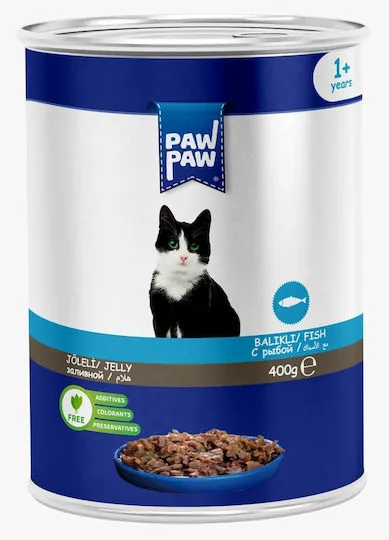 باو باو (Paw Paw) طعام رطب للقطط البالغة معلبات بالسمك 400 جرام
